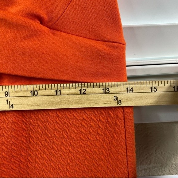 Anthropologie HD In Perris Midi Dress Stretch Size 6 Sleeveless V Neck Orange - Picture 7 of 10